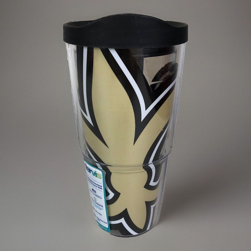 New Orleans Saints Tervis Tumbler 24oz Insulated Travel Cup Lid BPA Free NFL New
